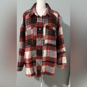 DAVI & DANI Vibrant Flannel Plaid Jacket